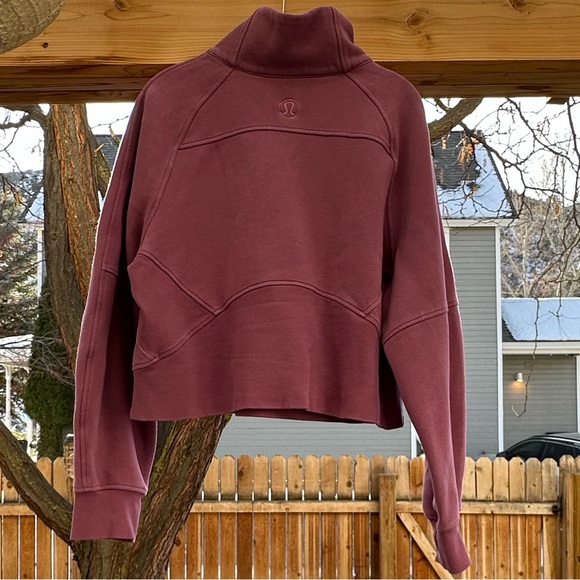 Lululemon Vintage Plum Cropped 1/2 Zip Funnel Neck Pullover Sweatshirt M/L - Picture 9 of 16